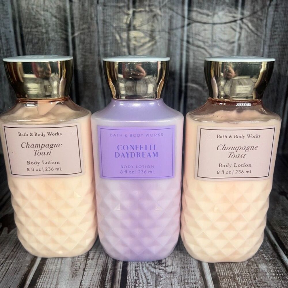 Lot of 3 Bath & Body‎ Works Lotion – Champagne Toast & Confetti Daydream